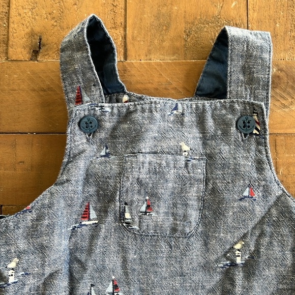 Janie and jack chambray nautical print overalls - Picture 3 of 8